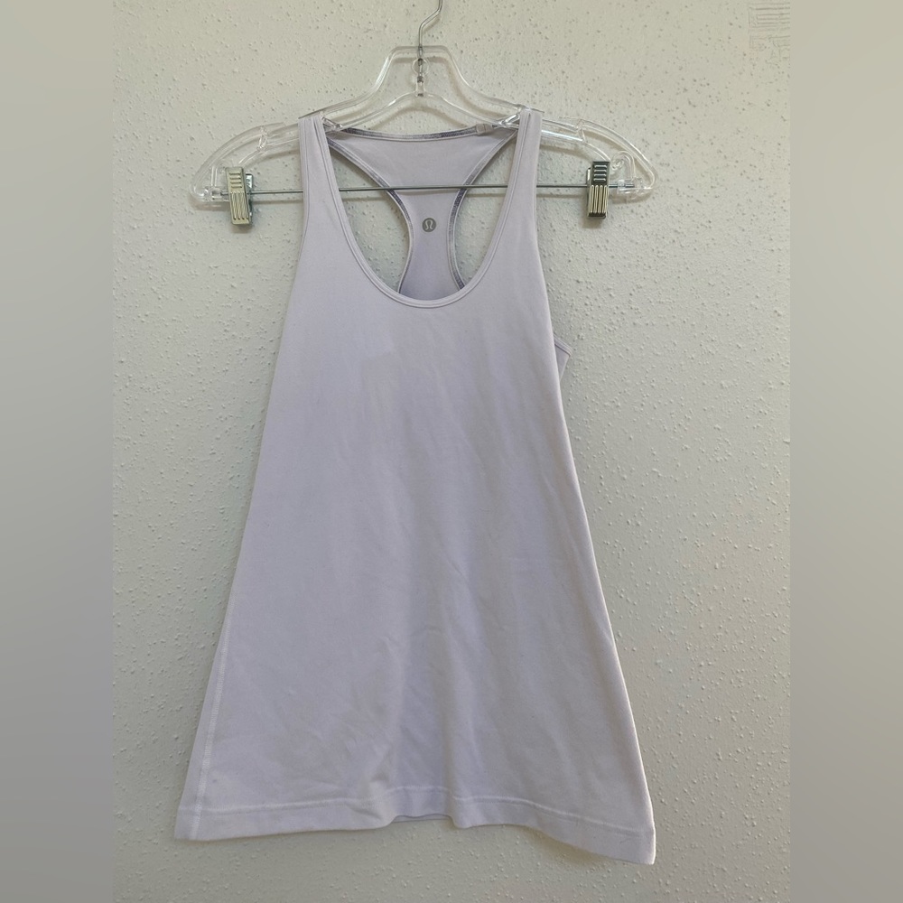 Lululemon women white tank top good durable active material size Small